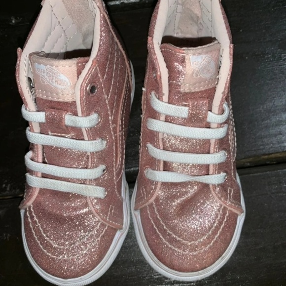 pink glitter vans kids